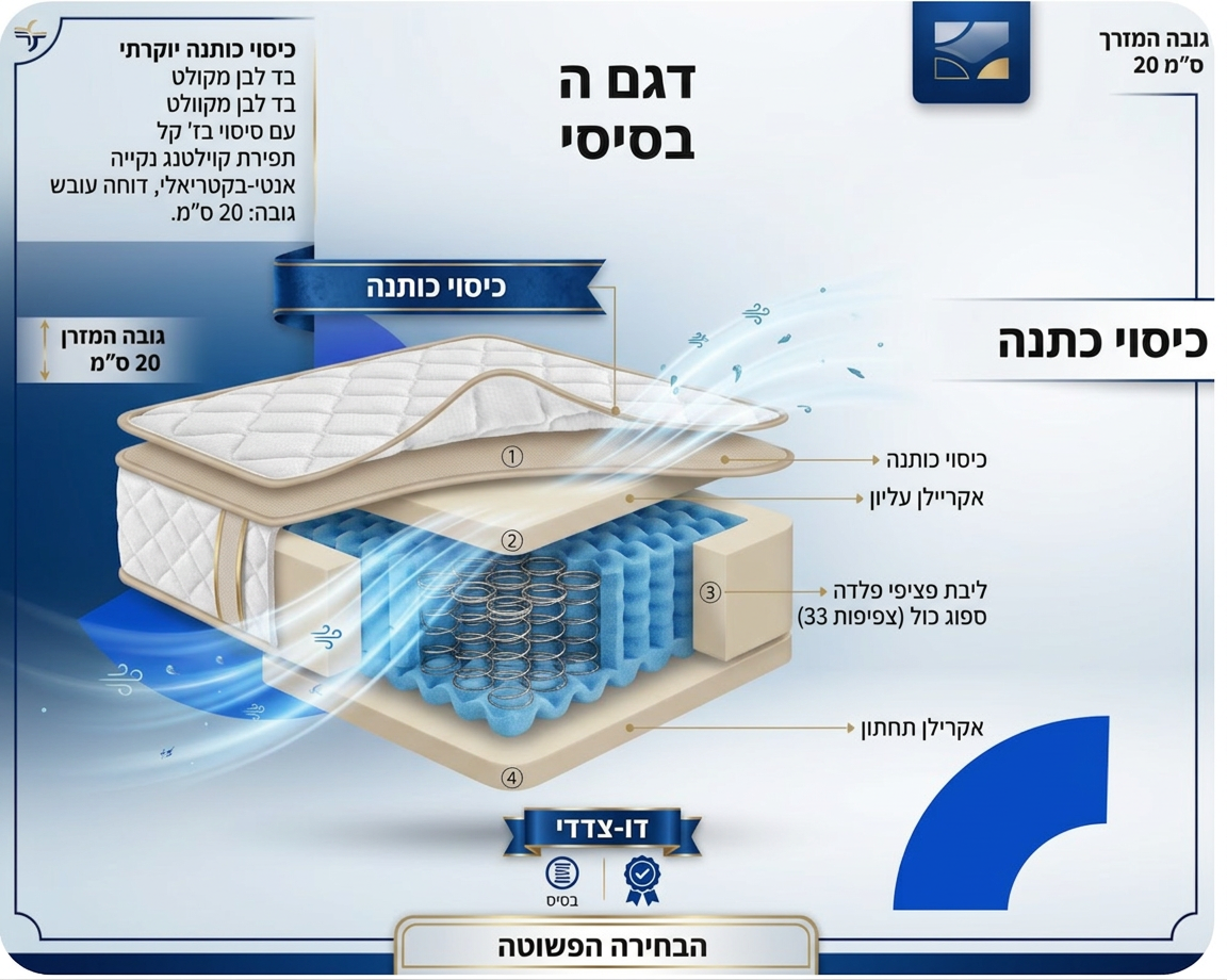 תרשים מפרט רשמי — סימפל: שכבות, גבהים וחומרי גלם